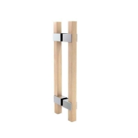 Pochwyt drzwiowy do saun Wisla 20x20x450mm/szkło 8-12mm/SS304-drzewo bukowe