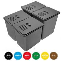 Zestaw koszy MERIL szary Z NAKLEJKAMI I FILTRAMI 2x20L+2x16L