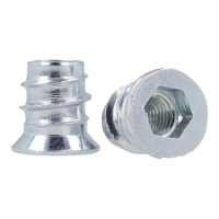 Mufa wkręcana z kołnierzem M6x12mm jasny ocynk