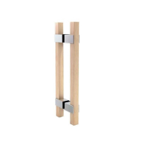 Pochwyt drzwiowy do saun Wisla 20x20x450mm/szkło 8-12mm/SS304-drzewo bukowe
