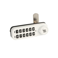 Zamek szyfrowy elektroniczny VIC poziomy do płyty max 22mm biały LEWY