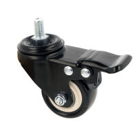 Kółko meblowe MODENA fi50 gwint M10x15mm czarne z hamulcem