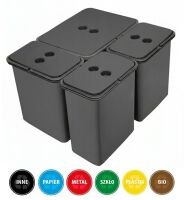 Zestaw koszy MERIL szary Z NAKLEJKAMI 16L+3x8L