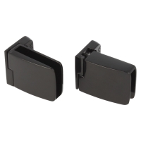 Zawias do drzwi szklanych 4-6mm SQUARE krótki czarny KOMPLET