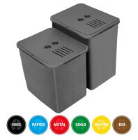 Zestaw koszy MERIL szary Z NAKLEJKAMI I FILTRAMI 20L+16L