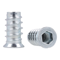 Mufa wkręcana z kołnierzem M6x20mm jasny ocynk