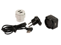 Ładowarka 2x port USB biała/wpuszczana fi35mm/komplet z zasilaczem