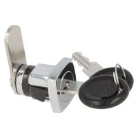 Zamek krzywkowy do mebli metalowych SISO X44 90st jeden numer klucza D20 chrom CK