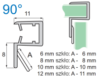Uszczelka do kabiny prysznicowej S-5704 6mm 2,4m