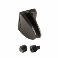 Zawias do drzwi szklanych 4-6mm BADGE krótki przelotowy lewy czarny