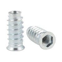 Mufa wkręcana z kołnierzem M8x28mm jasny ocynk