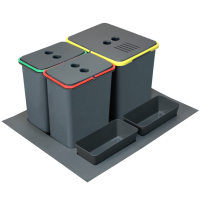 Zestaw koszy MERIL 16L z filtrem+2x8L + podstawy (DX+SX) + 2 małe pojemniki