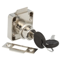 Zamek meblowy kwadratowy zatrzaskowy SISO X856 fi19x22mm jeden numer klucza D20