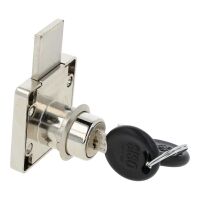 Zamek meblowy kwadratowy SISO X850 fi19x22mm jeden numer klucza D20 długi rygiel CK