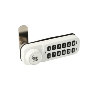 Zamek szyfrowy elektroniczny VIC poziomy do płyty max 12mm biały PRAWY