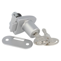Zamek do drzwi szklanych pojedynczych BADGE Master J11 MIC aluminium MK