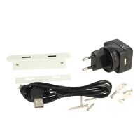 Ładowarka 2x port USB biała/wpuszczana/80x18x12mm/komplet z zasilaczem