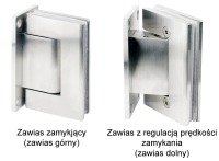 Zestaw zawiasów hydraul. ściana/szkło KLAP 65KG 10-14mm